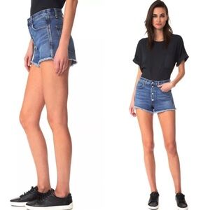 rag & bone Lou Classic Blue cut off Jean Shorts in blue hill 26 boho
